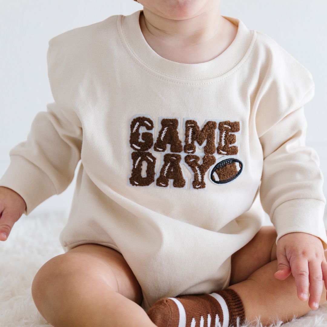 Game Day Patch Long Sleeve Romper