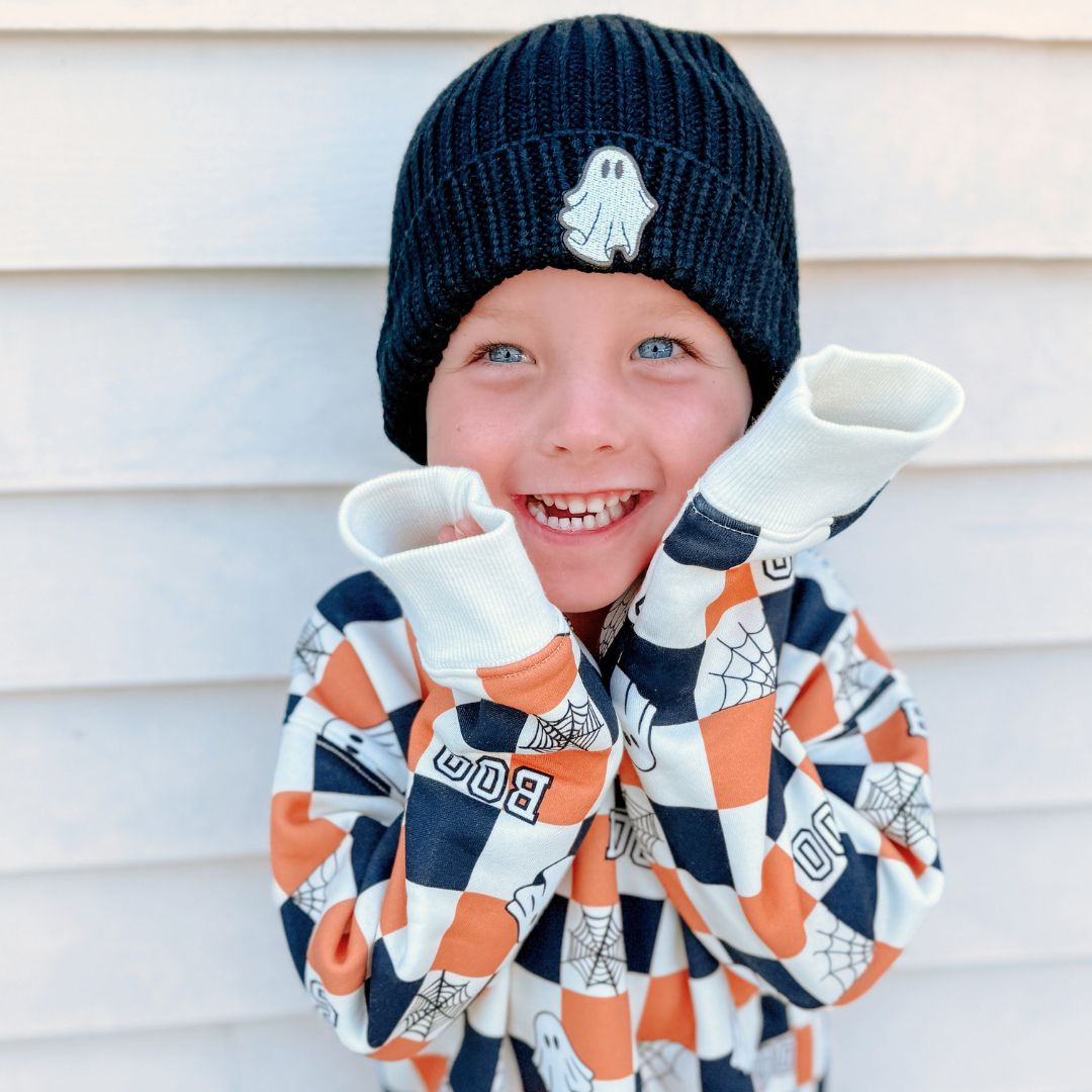 Ghost Patch Halloween Beanie