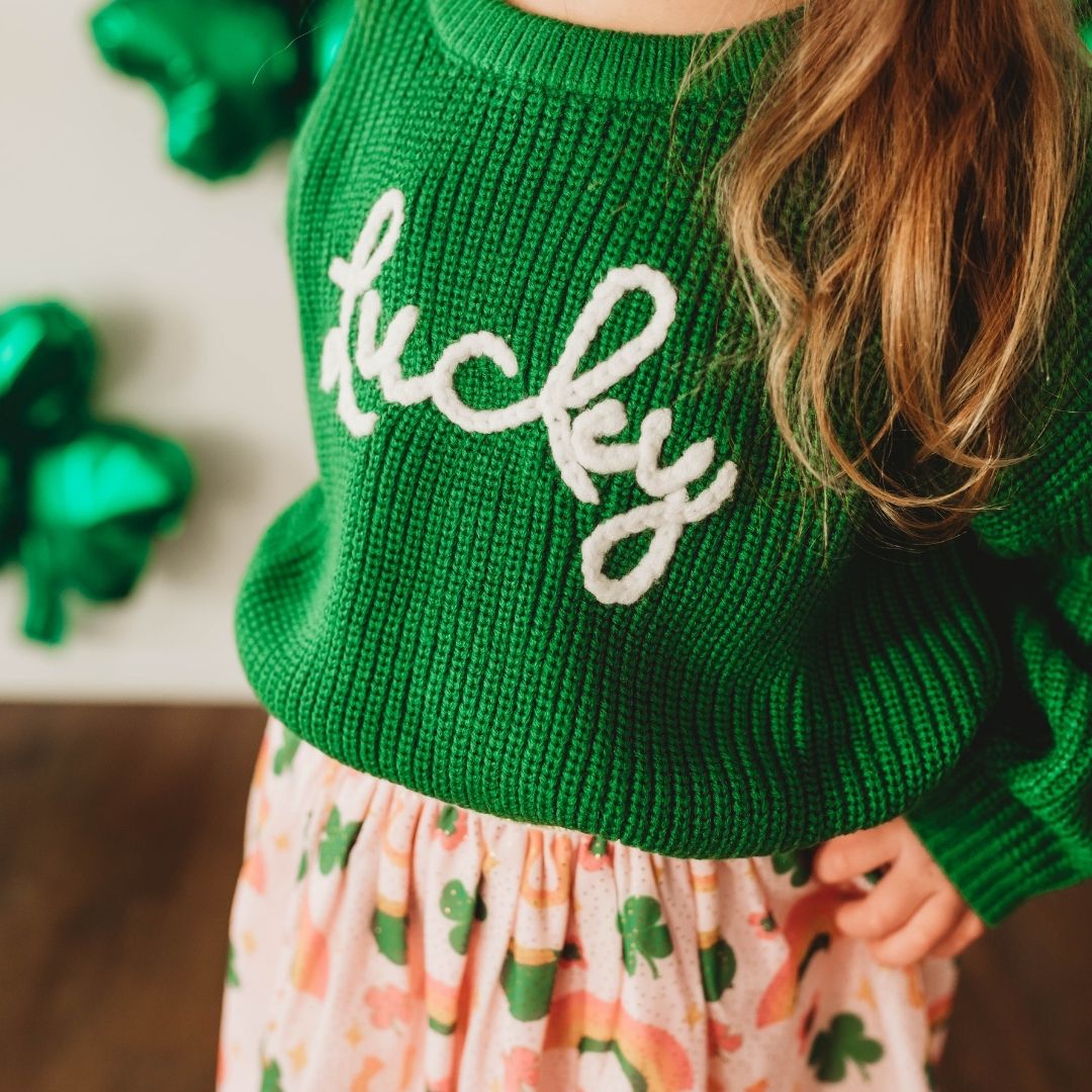 Lucky St. Patrick's Day Knit Sweater