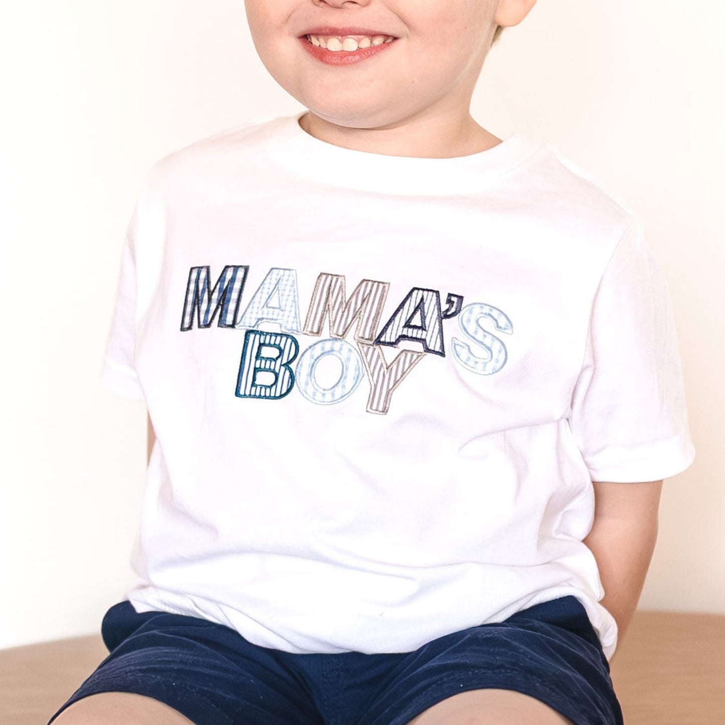 Mama's Boy Patchwork Short Sleeve T-Shirt - Ash