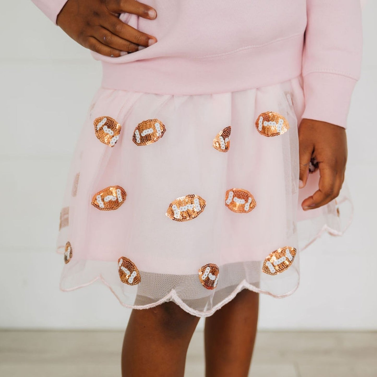 Mini Sequin Footballs Tutu Skirt