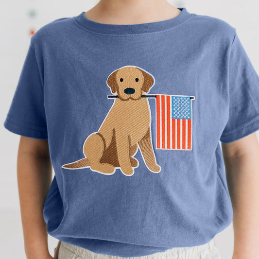 Patriotic Pup Patch Short Sleeve T-Shirt