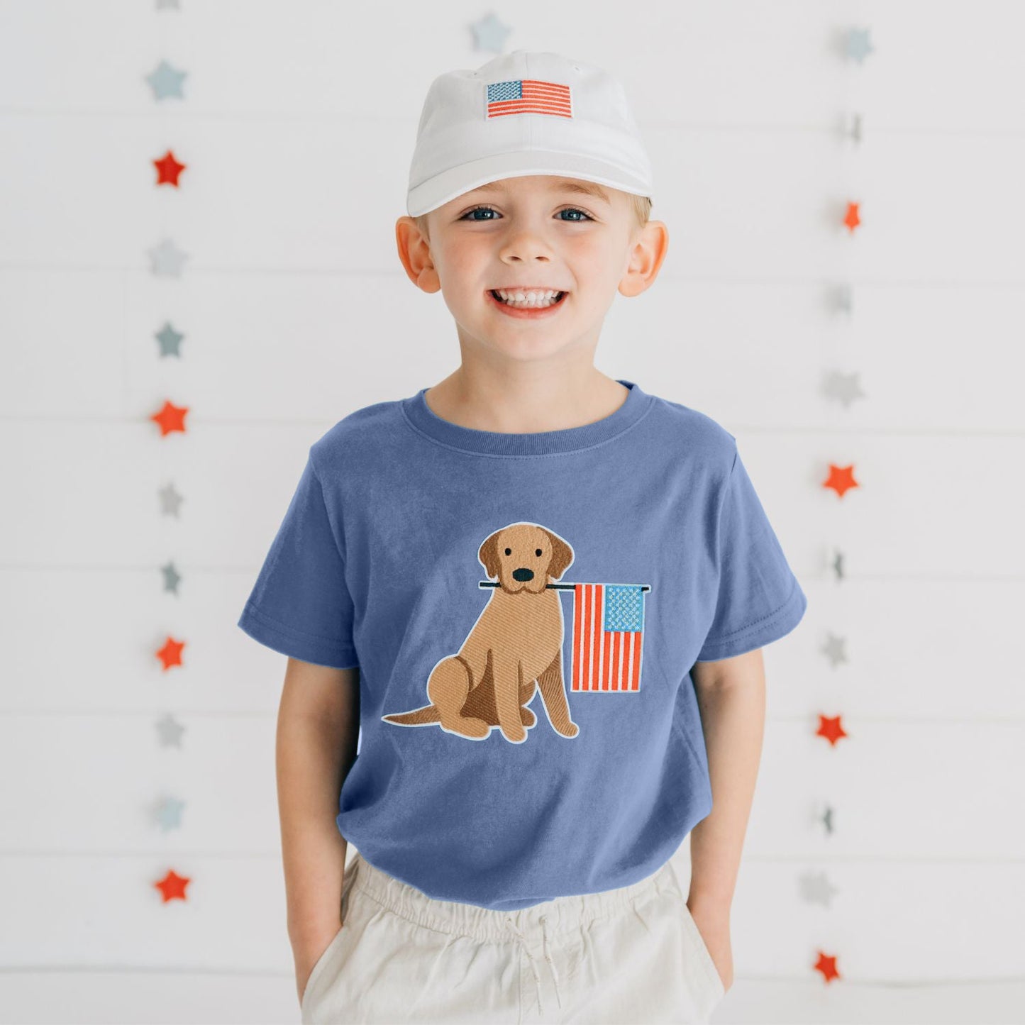 Patriotic Pup Patch Short Sleeve T-Shirt