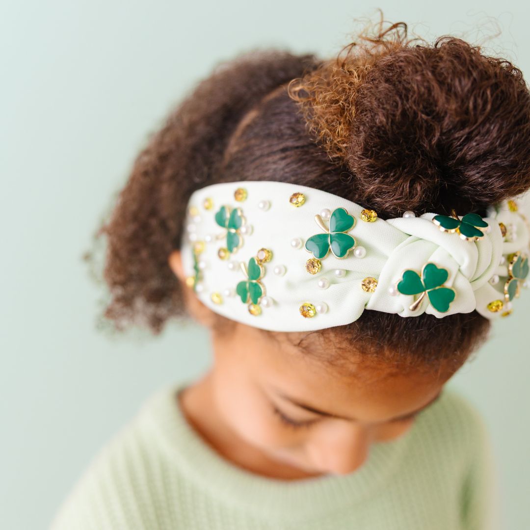 SHAMROCK PEARL ST. PATRICK'S DAY GEMSTONE HEADBAND