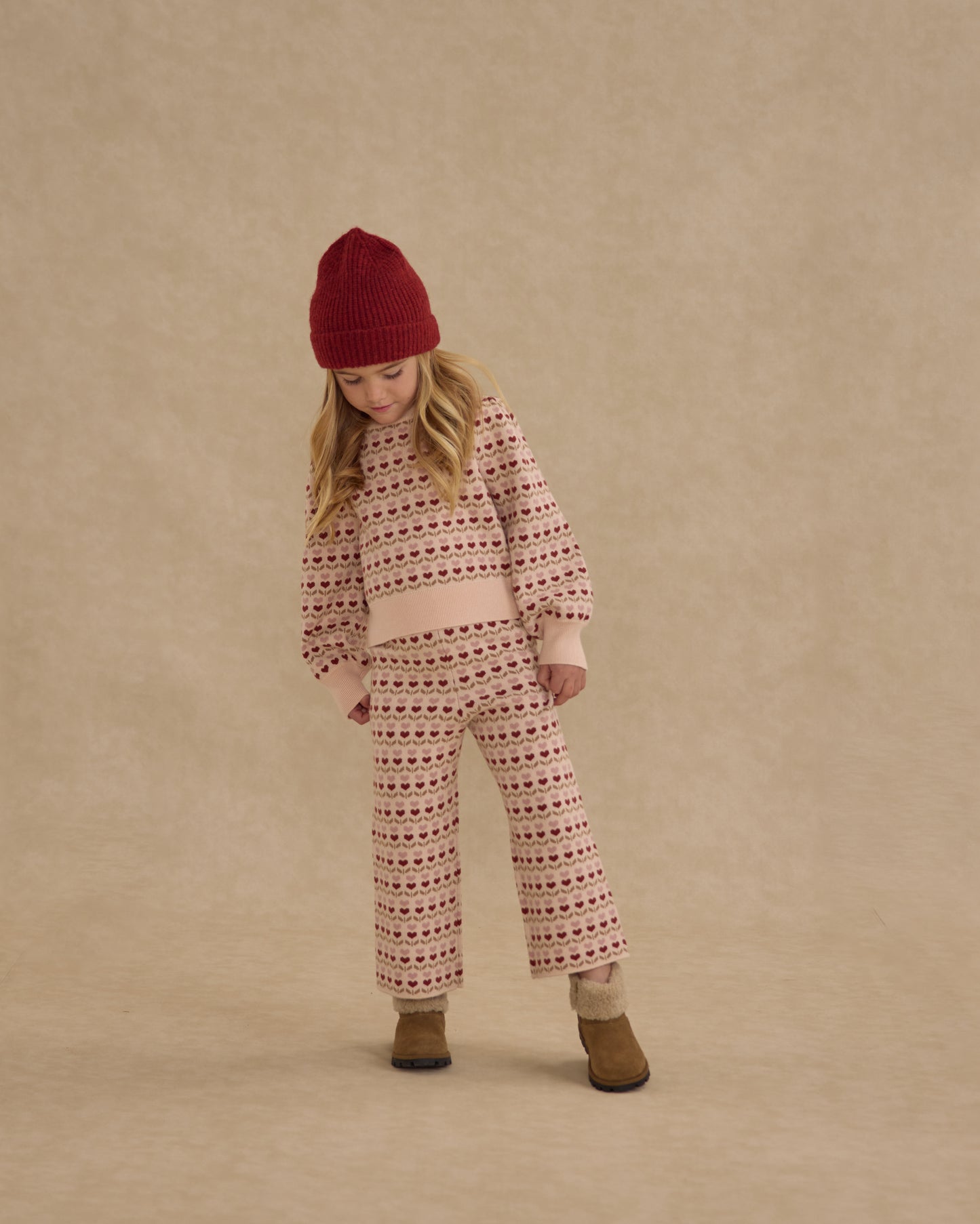 Jacquard Knit Set || Ruby Hearts
