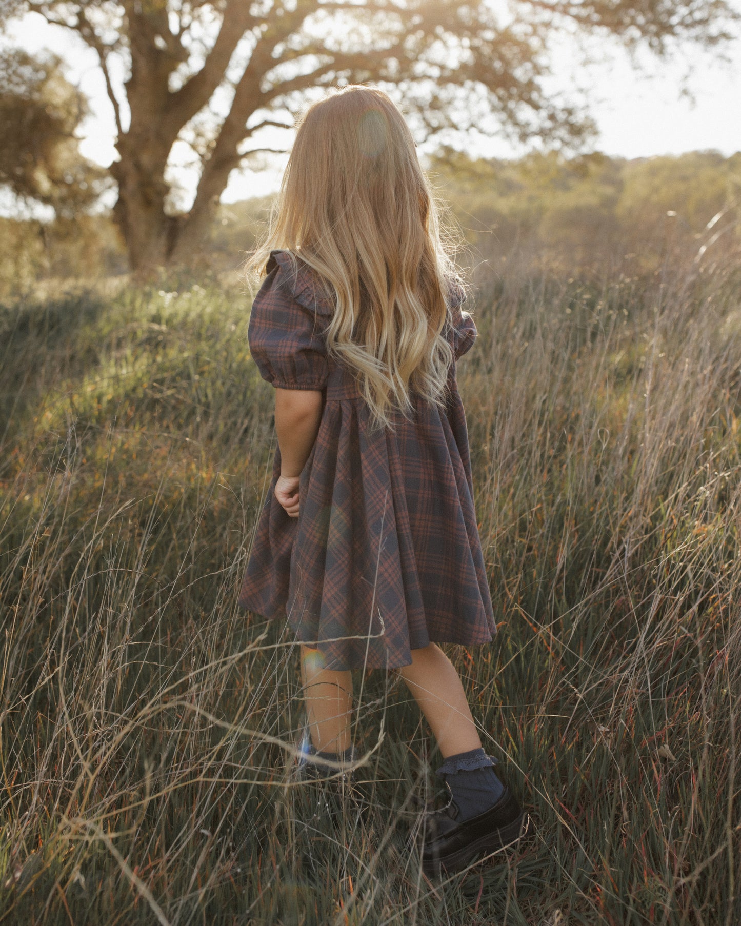 Camille Dress Midnight Plaid