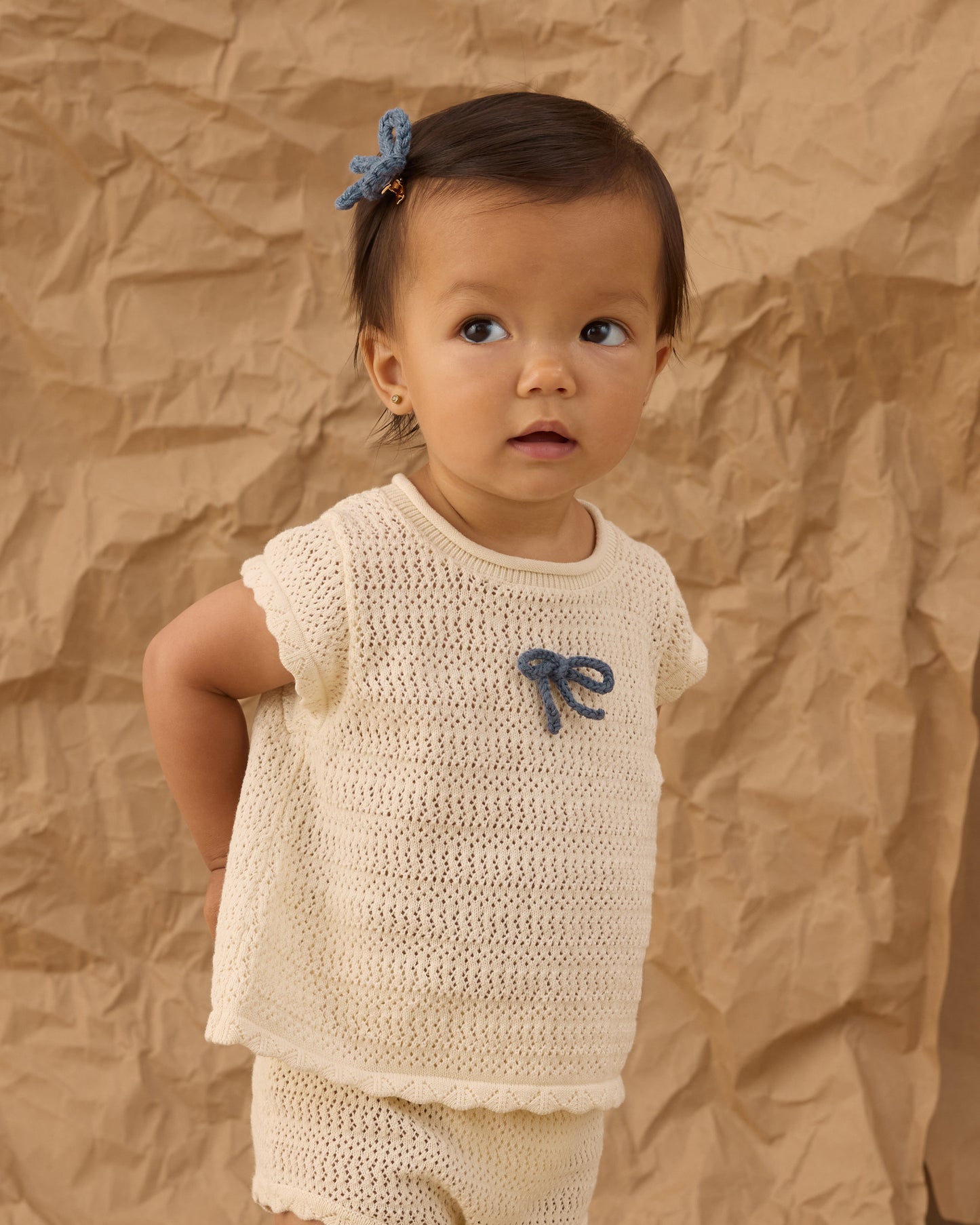 Scallop Knit Baby Set || Natural