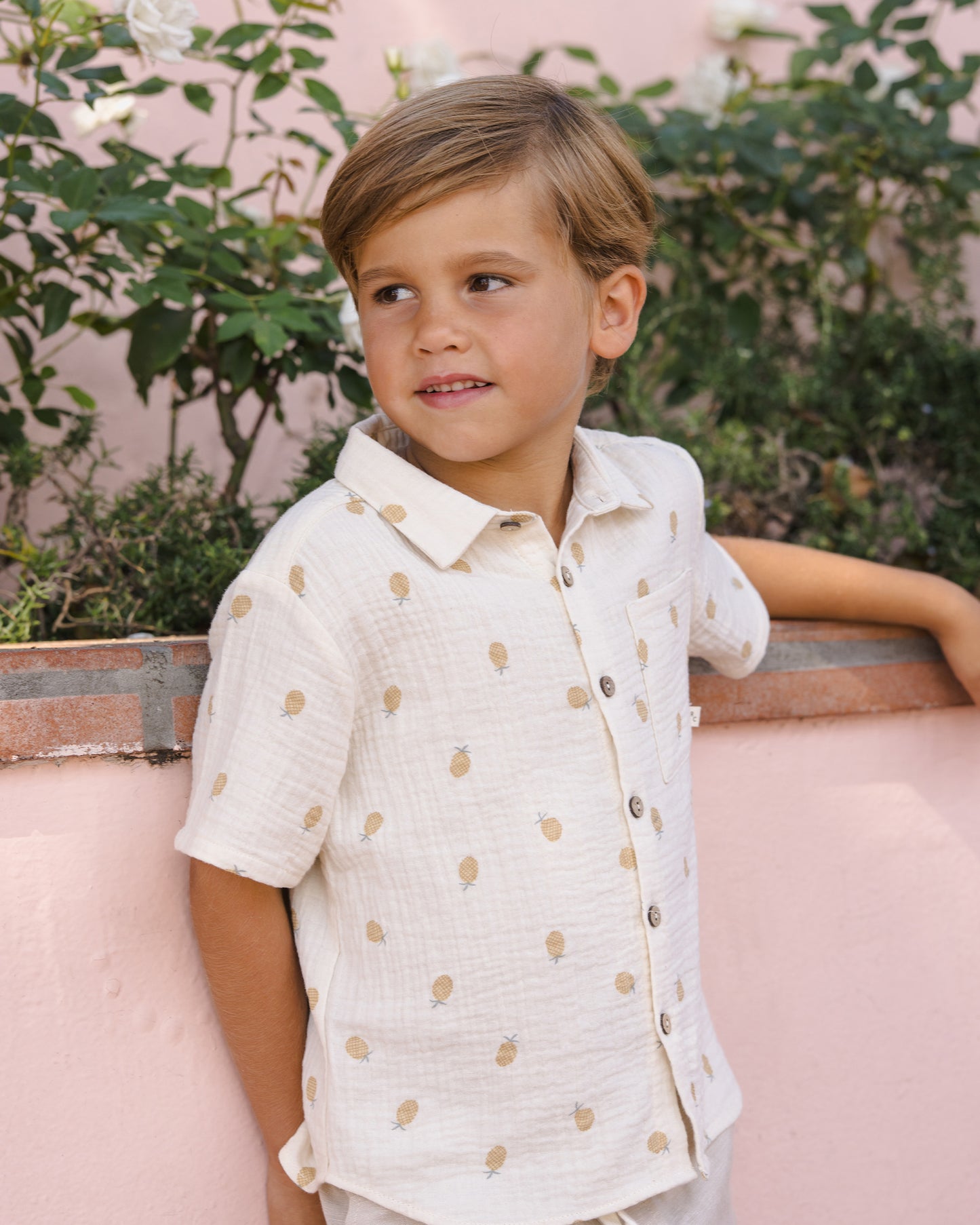 Collared Short Sleeve Shirt || Pineapple