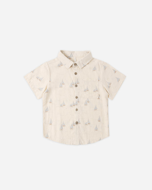 Collared Short Sleeve Shirt || Sail