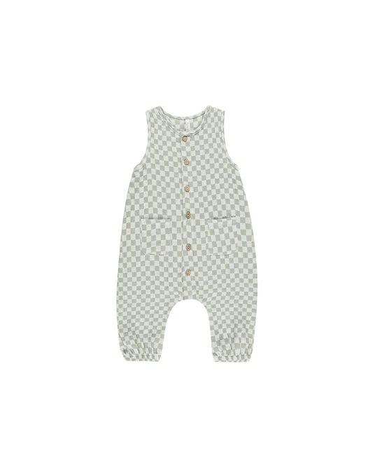 Woven Jumpsuit || Sage Check