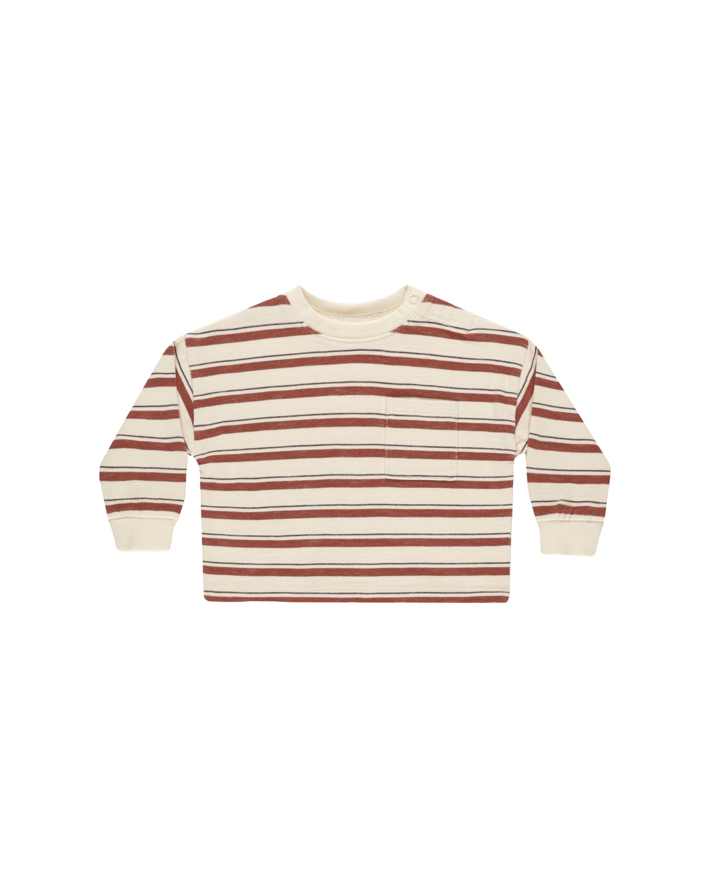 Relaxed Long Sleeve Tee || Brick Stripe