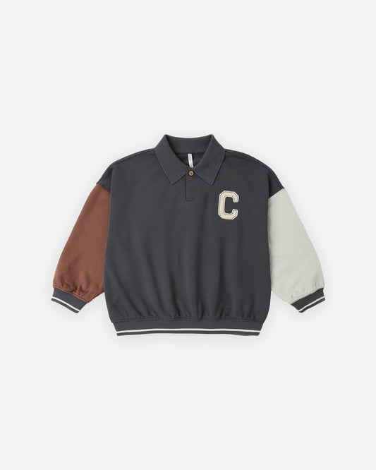 Collared Sweatshirt Color Block