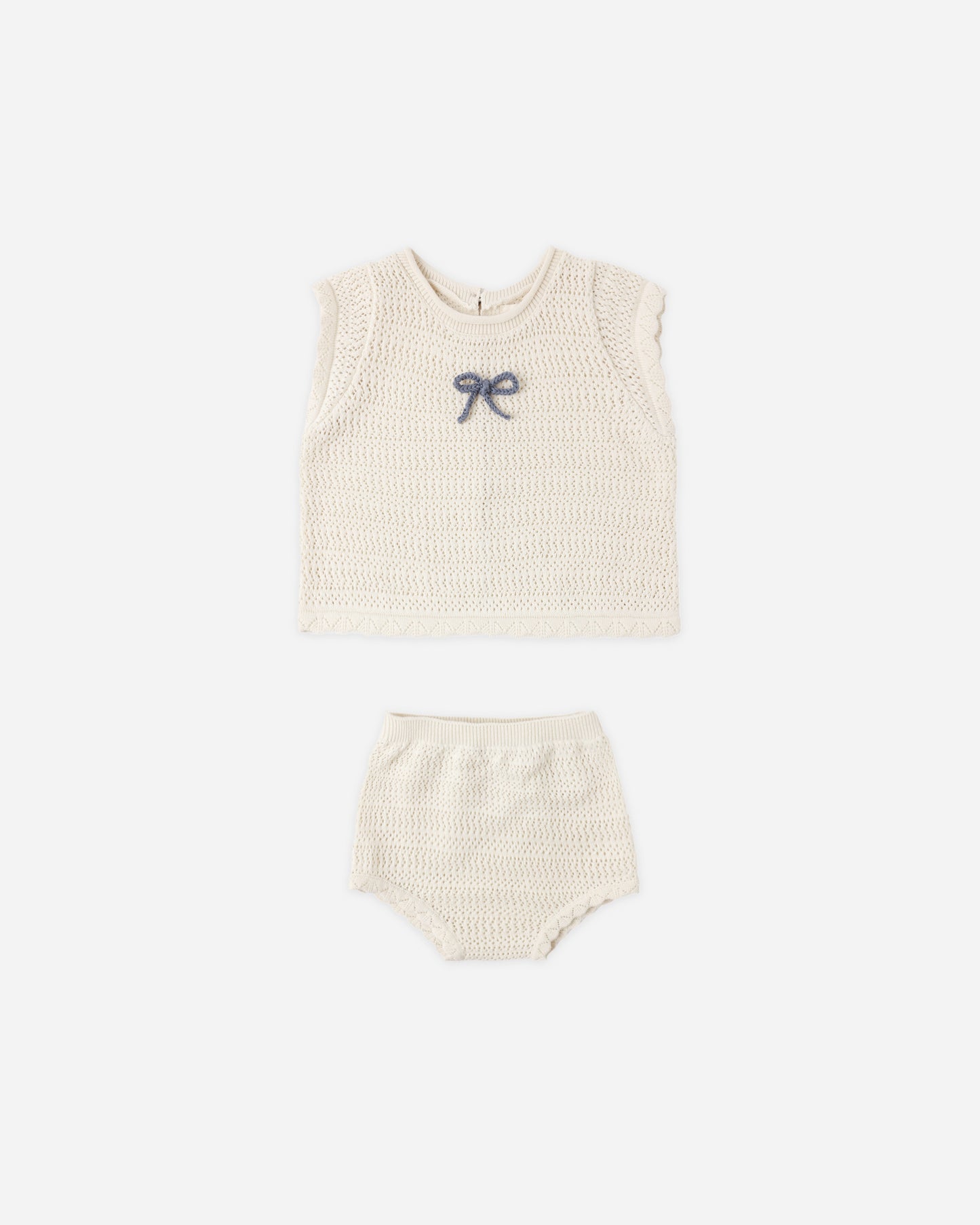 Scallop Knit Baby Set || Natural
