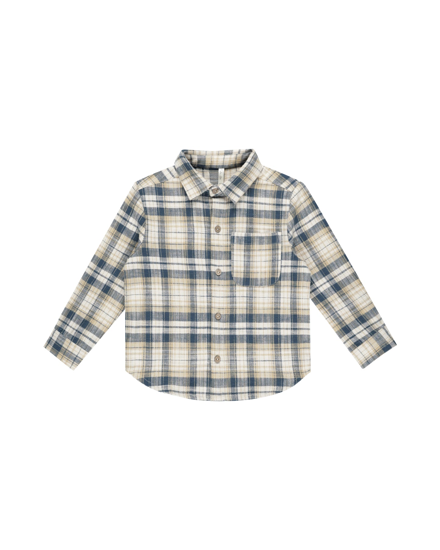 Collared Long Sleeve Shirt || Indigo Plaid