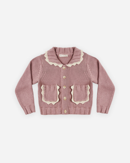 Collared Cardigan Rosewood