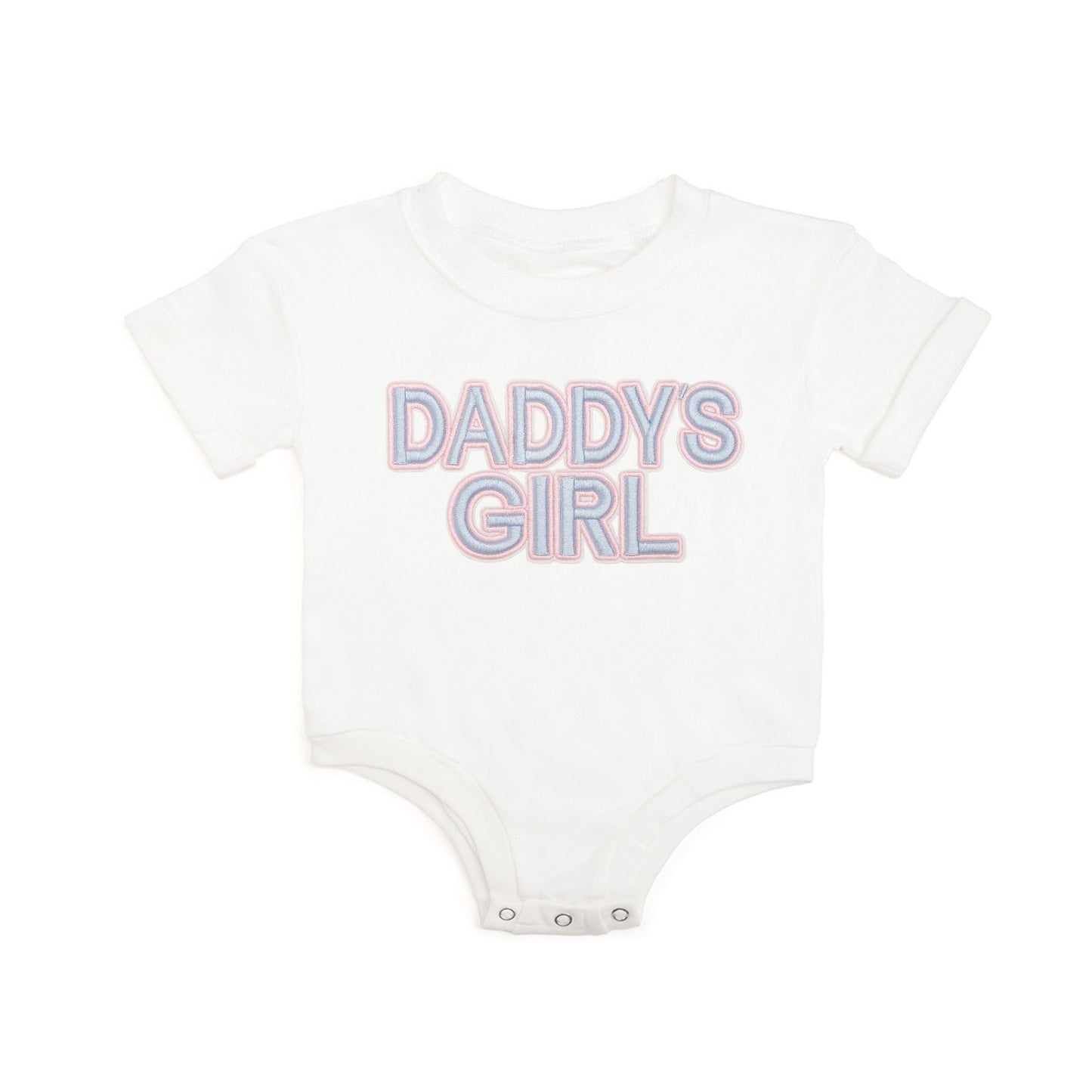 Daddy's Girl Patch Short Sleeve Romper - White