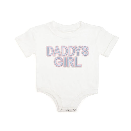 Daddy's Girl Patch Short Sleeve Romper - White
