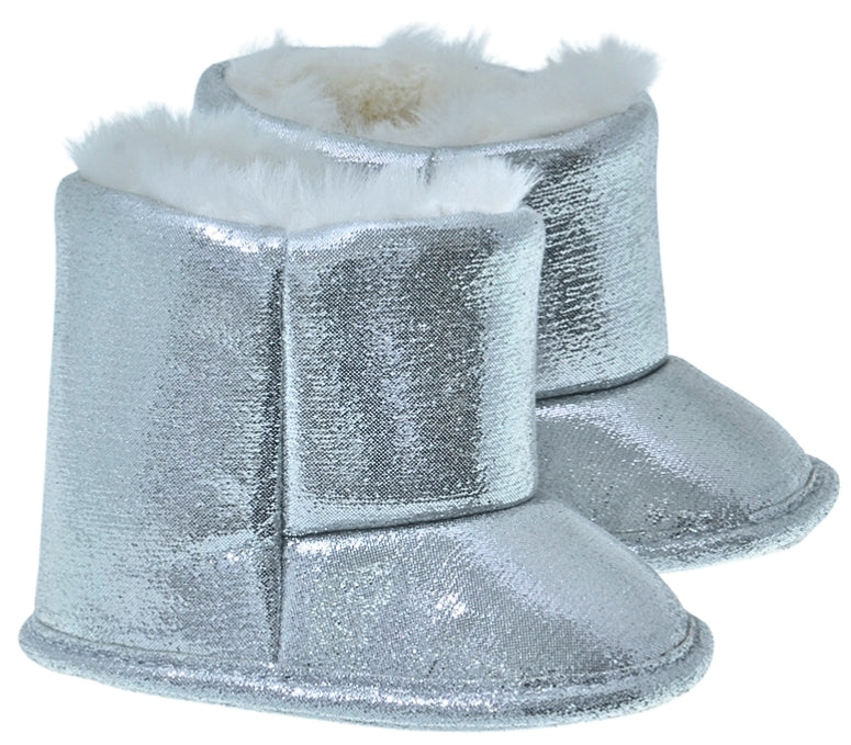 Silver Fur Bootie