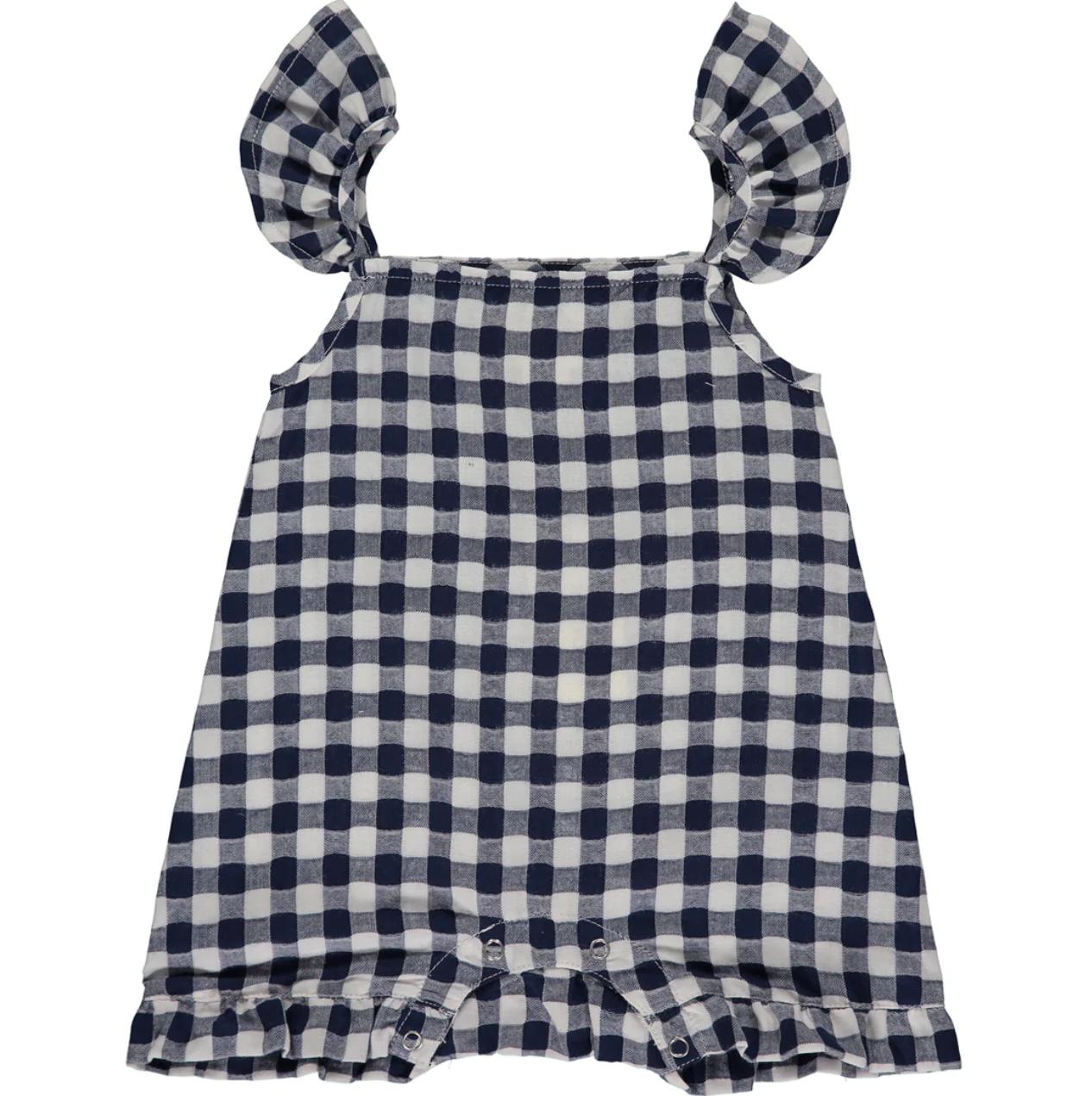 Navy Plaid Ruffle Bubble