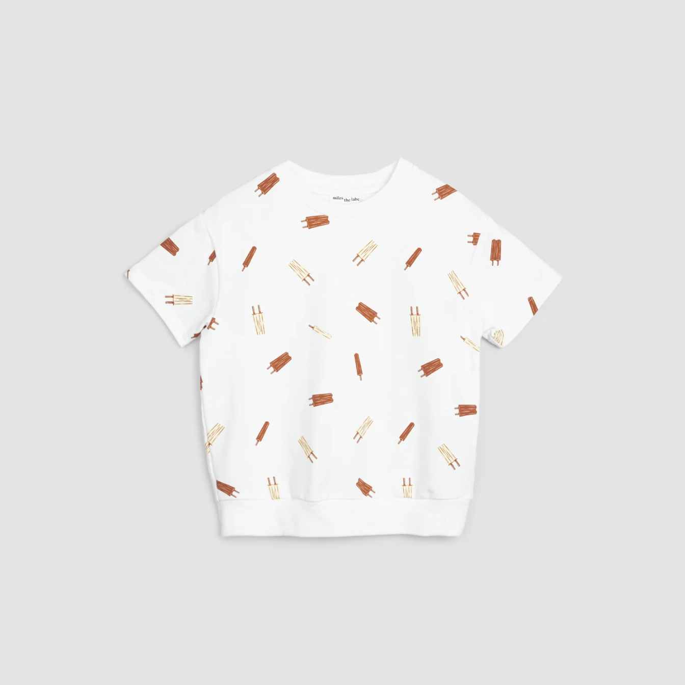 Popsicle Print on Off-White Short-Sleeve Sweatshirt
