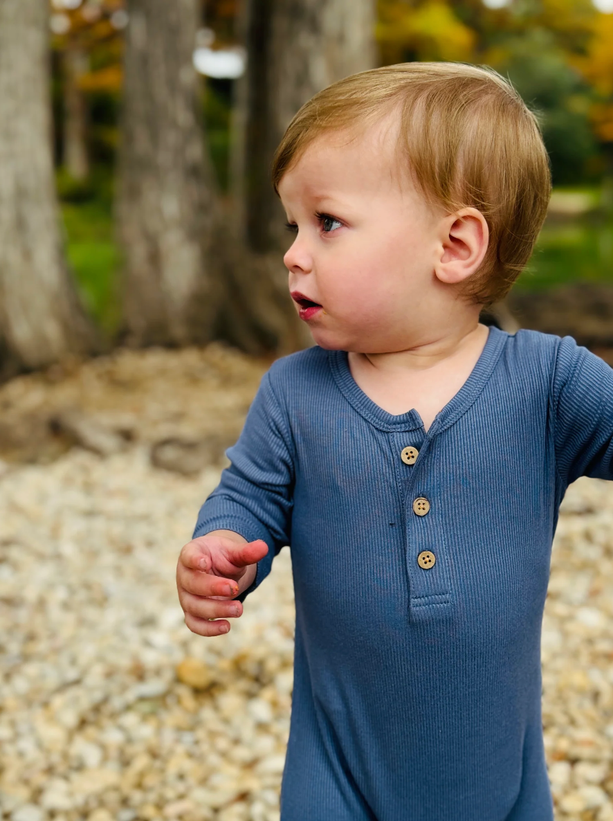 Blue Mason Ribbed Romper