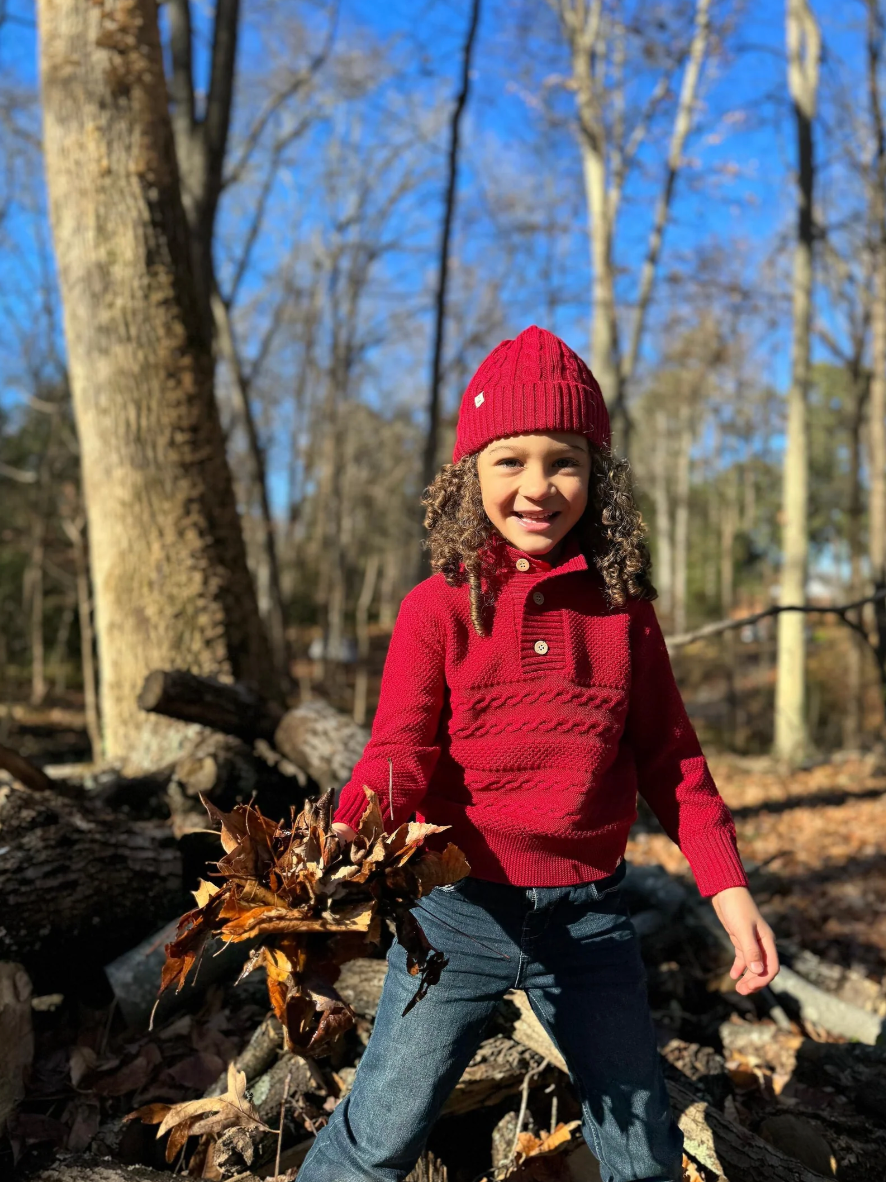 Red Cable Sweater