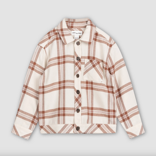 Copper Plaid Flannel Shirt