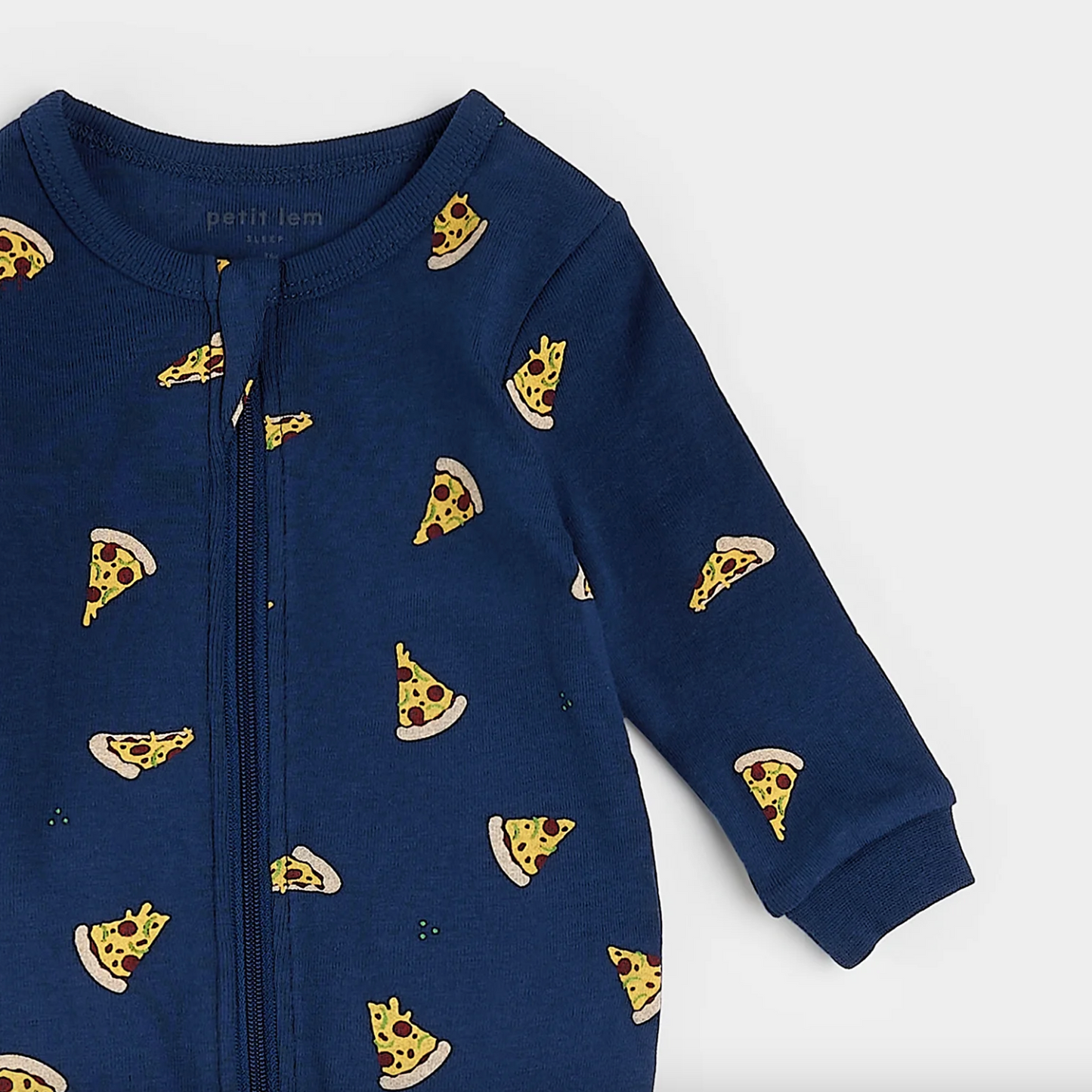 Pizza Print on Estate Blue Sleeper