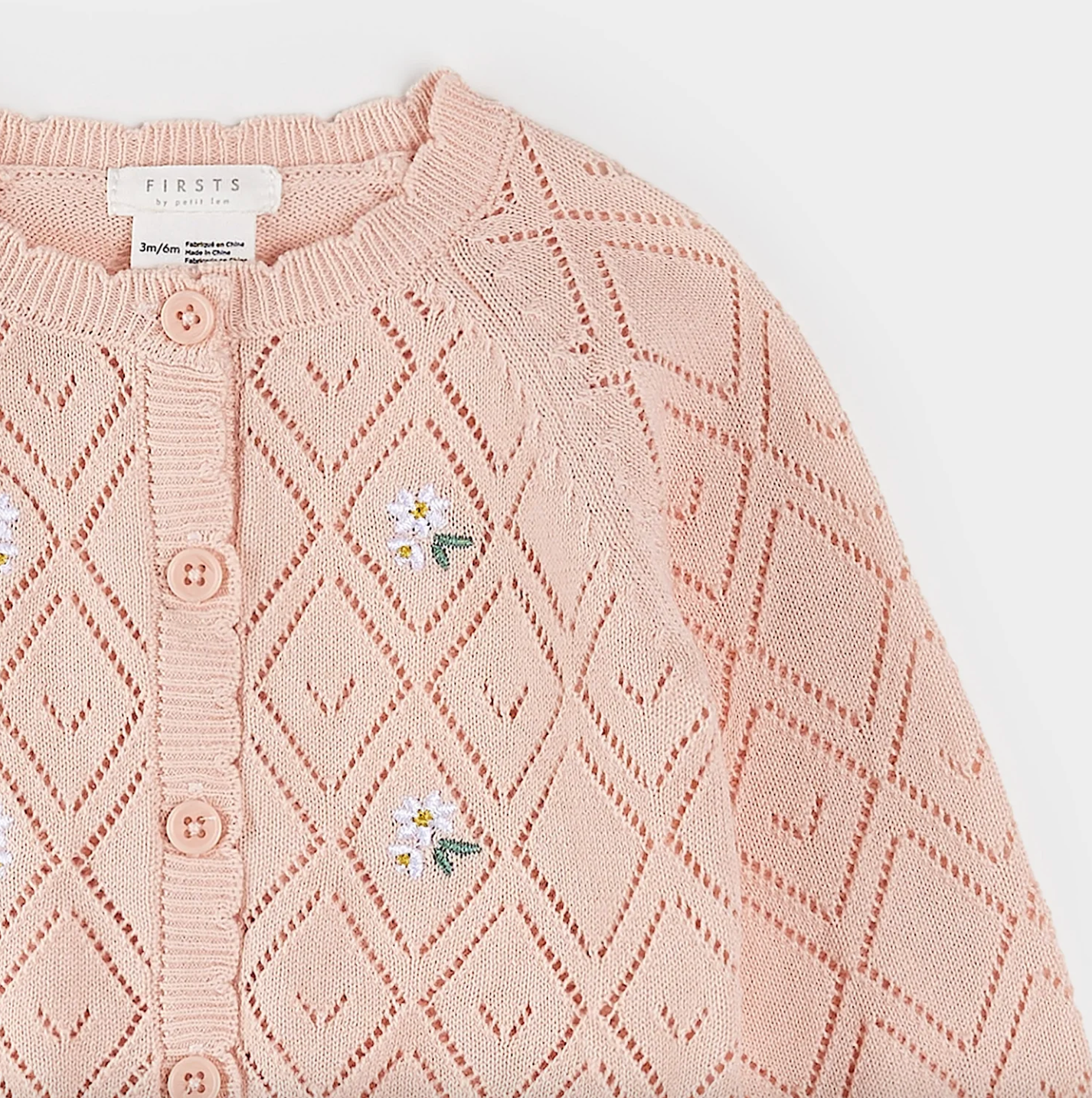 Rose Quartz Pointelle Knit Cardigan