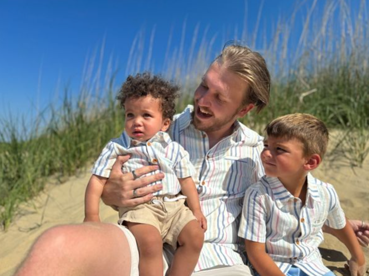 Newport Blue/Pink/White Woven Stripe Shirt