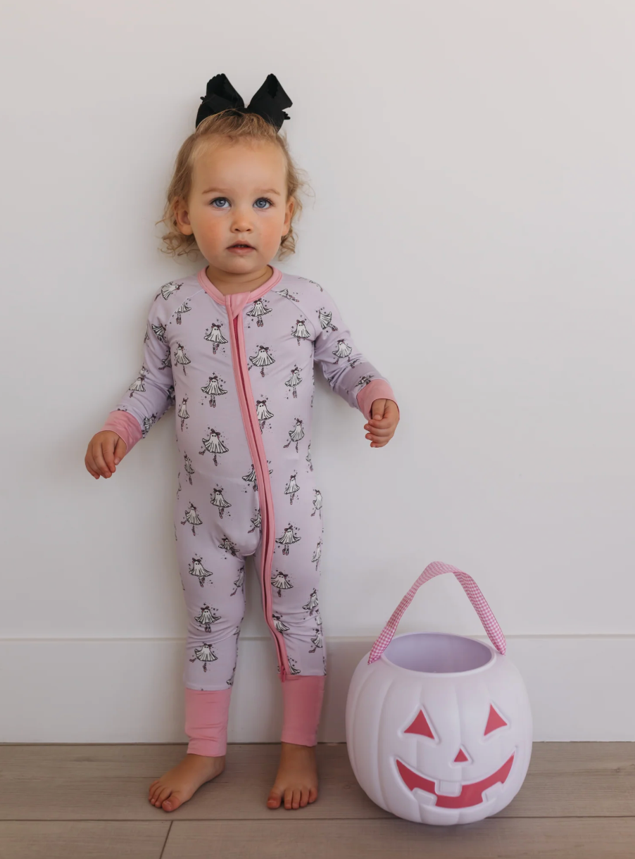 Ballerina Ghost Zipper Romper
