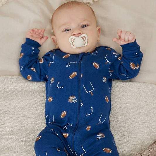 Football Play Print on Blue Sleeper