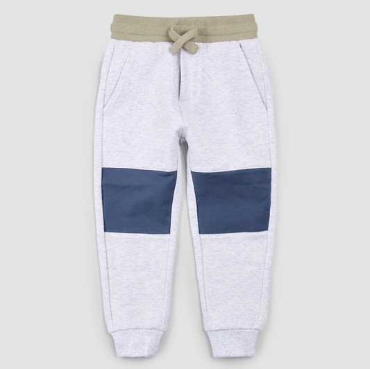 Miles Blue Patched Light Grey Joggers
