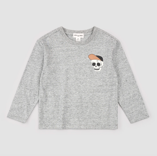 Skeleton Crew Glow-in-the-Dark Heather Grey Long-Sleeve Tee