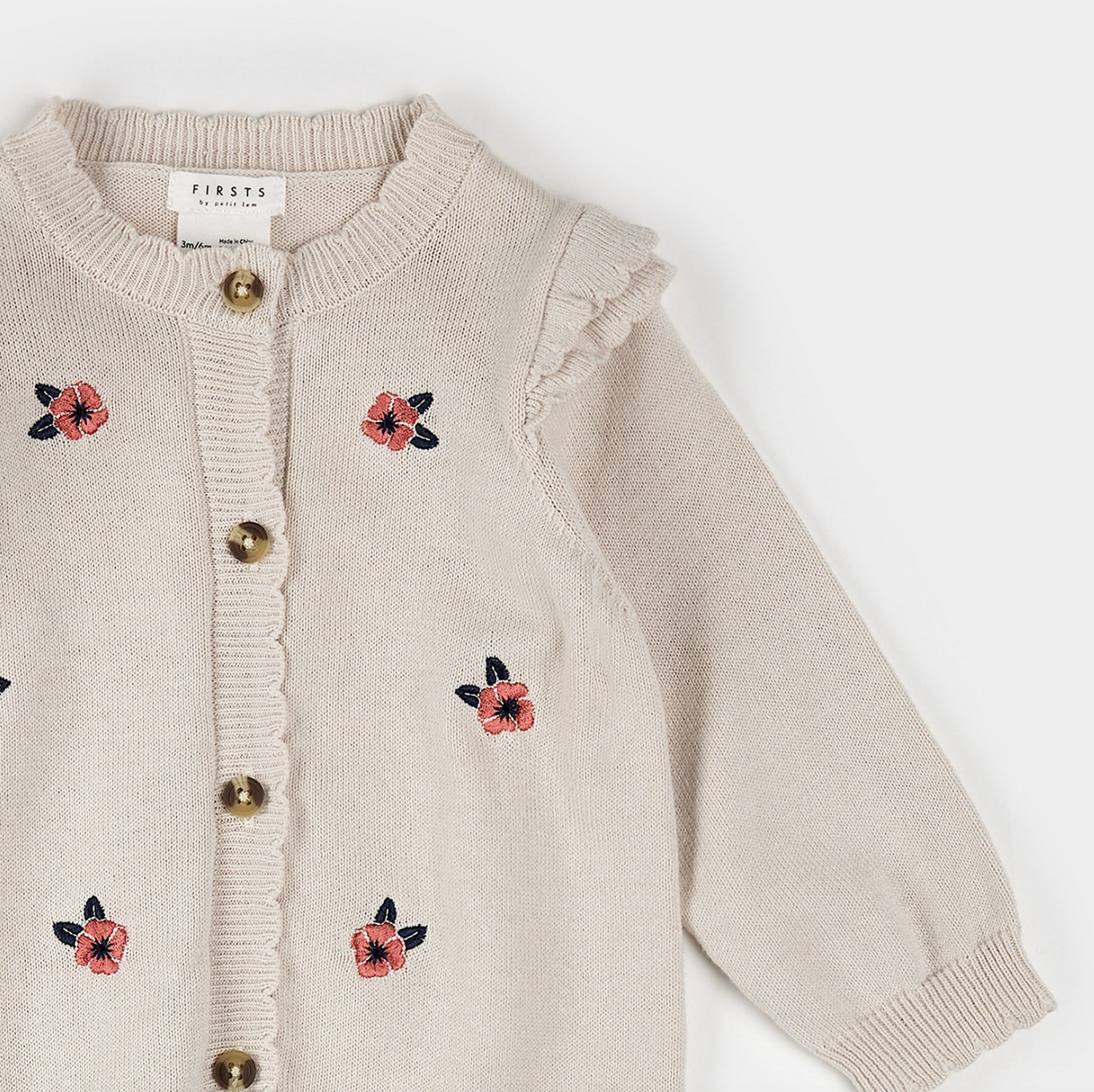 Poppy Print on Beige Sweater Knit Playsuit