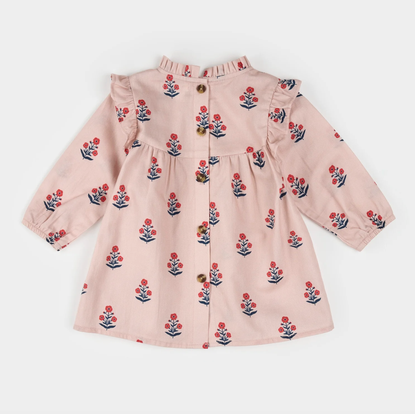 Poppy Print on Rose Brushed Twill Dress Set