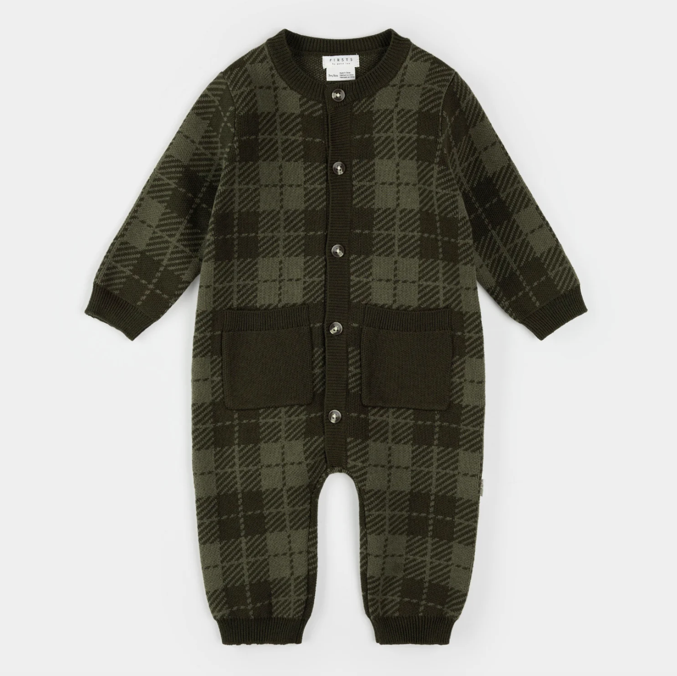 Farm Green Gingham Knit Playsuit