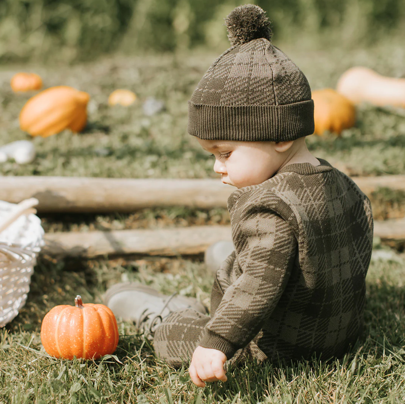 Farm Green Gingham Knit Playsuit