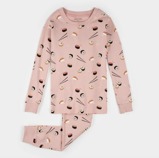Sushi Print on Pink PJ Set