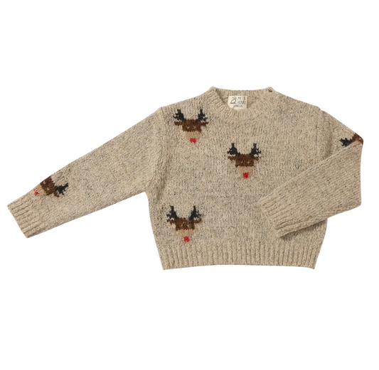 RUDY Beige reindeer Sweater