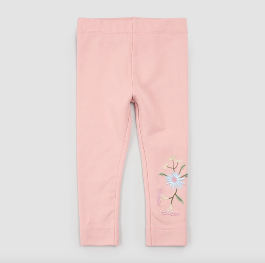 Floral Detail on Pink Leggings