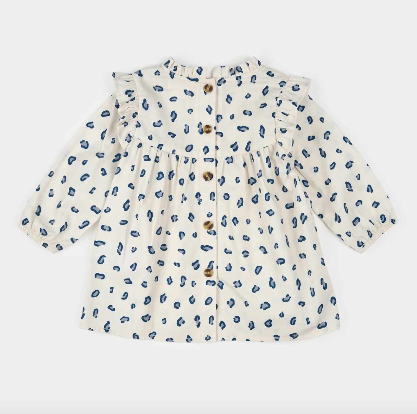 Snow Leopard Print on Brushed Twill Dress Set