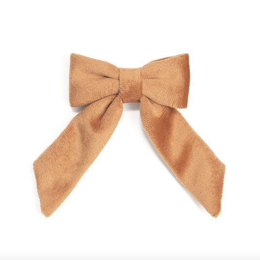 Spice Velvet Coquette Bow Clip