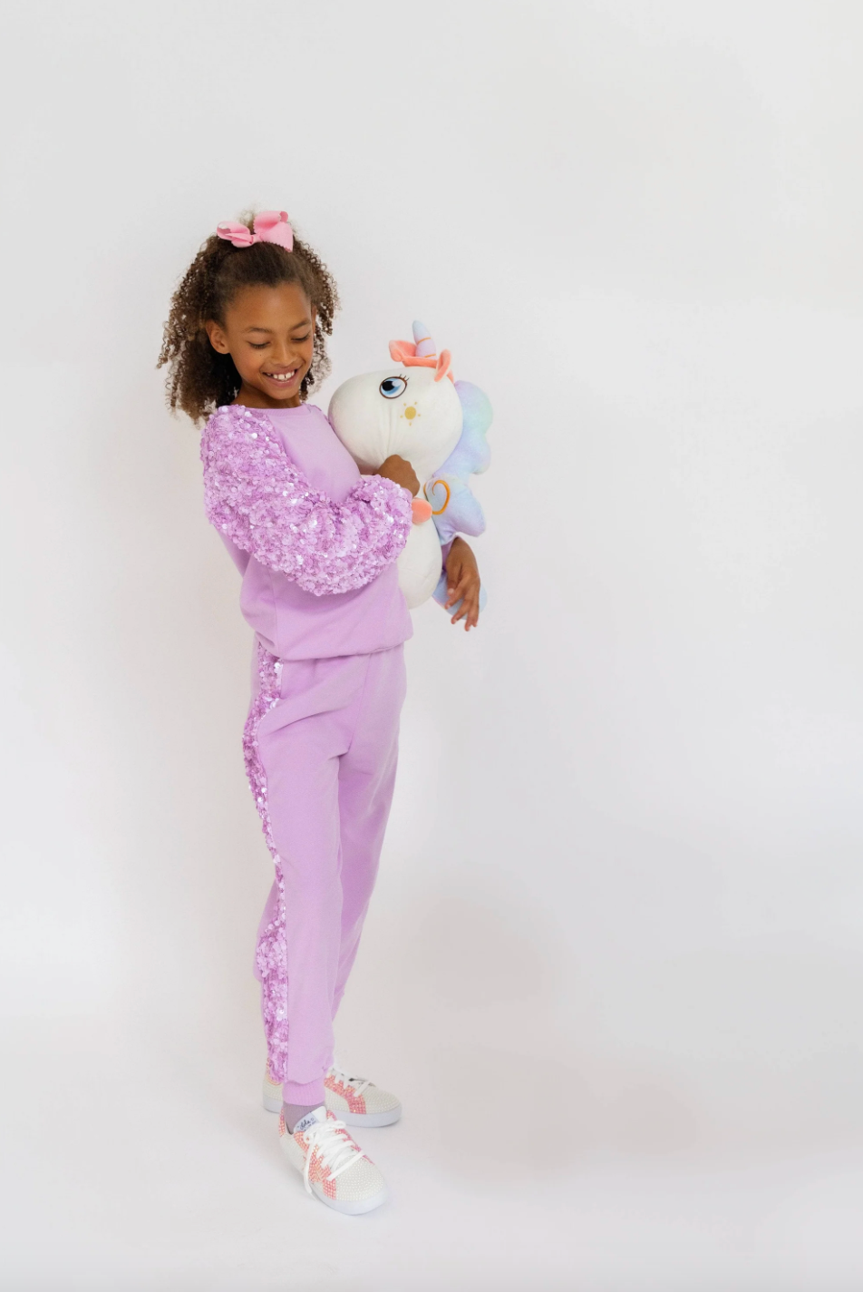 Lavender Sequin Jogger Set