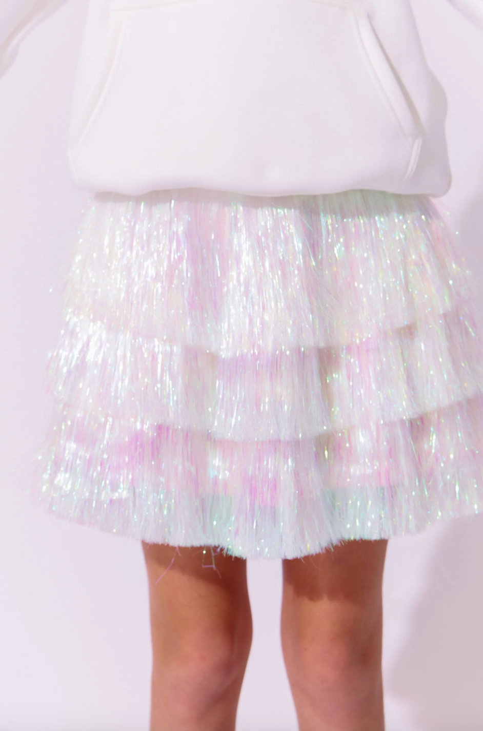 Snow Shimmer Tinsel Party Skirt
