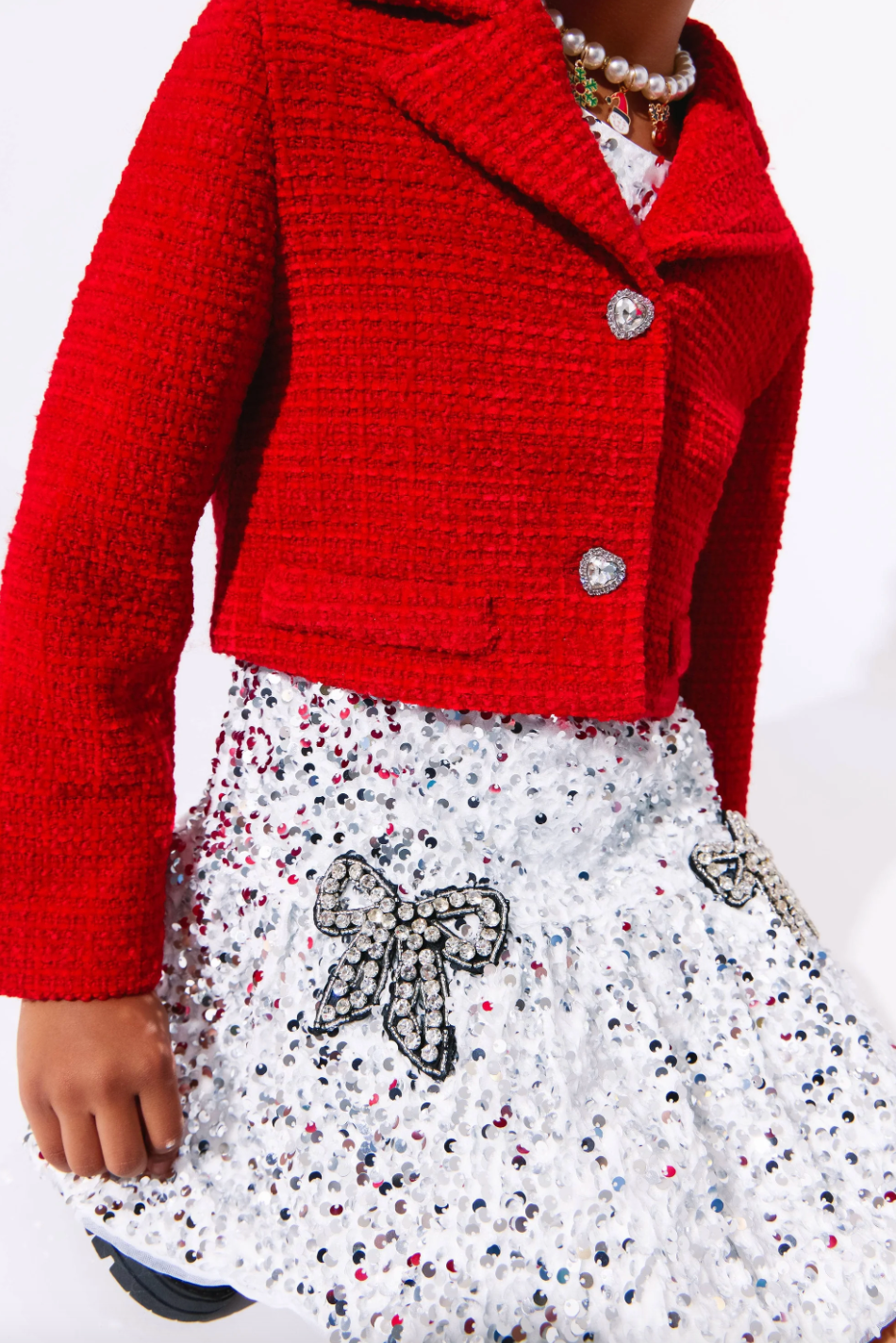 Scarlet Shimmer Bow Jacket