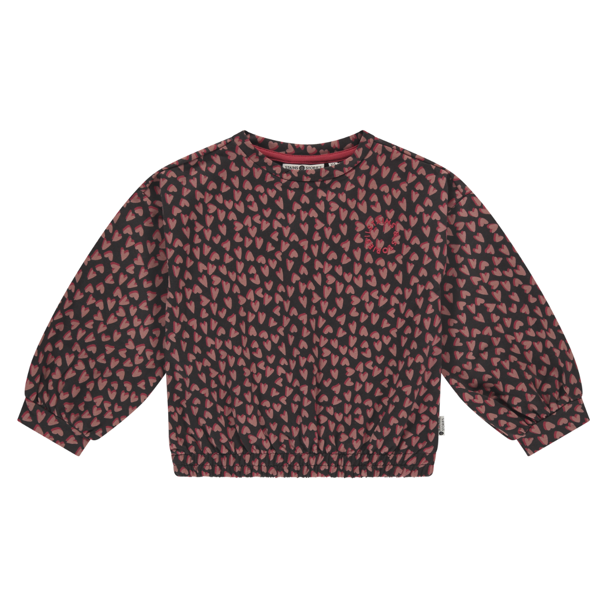 Black Multi Color Heart Sweatshirt