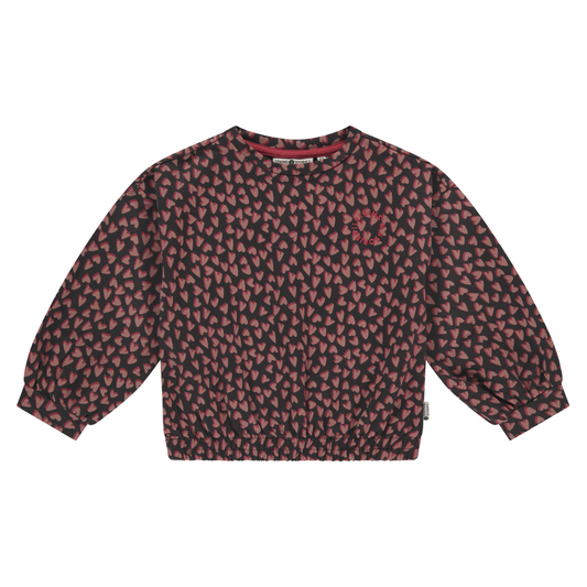 Black Multi Color Heart Sweatshirt