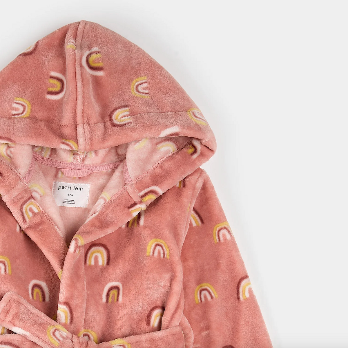 Rainbow Print on Pink Plush Robe