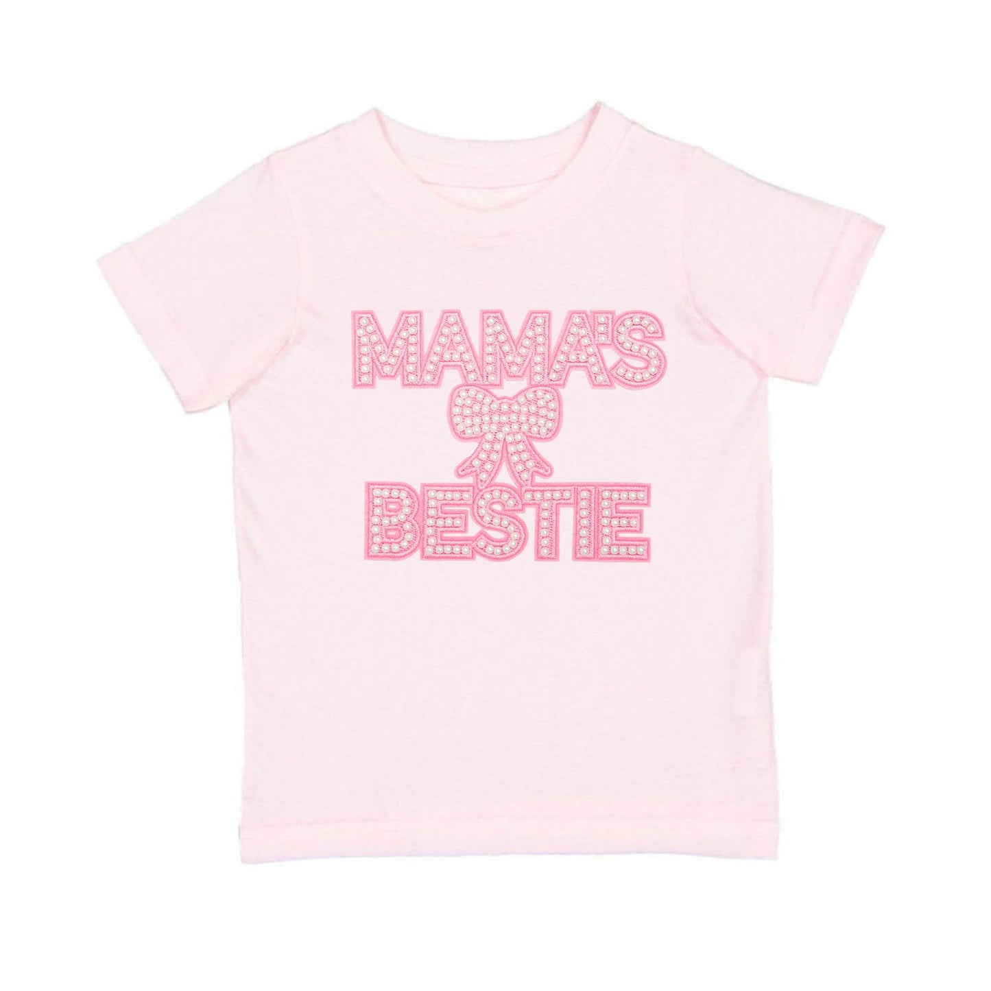 Mama's Bestie Pearl Patch Short Sleeve T-Shirt - Ballet